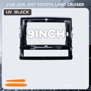 2 Din Car Kit panel For 2016-2017 Toyota Land Cruiser 9INCH Automotive center console frame fascia radio Android dashboard DVD
