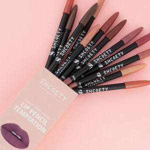 12pcs Professional Lip Liner ปากกาชุด 12 สี Matte Non-Stick ลิปสติกลิปสติกดินสอยาวนาน Moisturizing Lip แต่งหน้าชุด