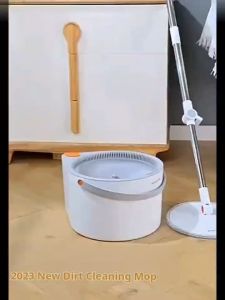 Spin Mop With Bucket Hand-Free Lazy Squeeze Mop Automatic Magic Floor Mop Self-Cleaning Nano Microfiber Cloth Square Mop
