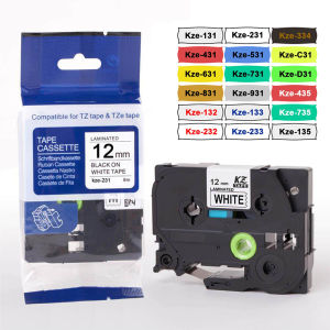 6-24mm Compatible TZe-231 TZe121 TZ335 241 251 345 Label Laminated Tape FOR PT-H110 PT-210D PT-E550W PT-710BT