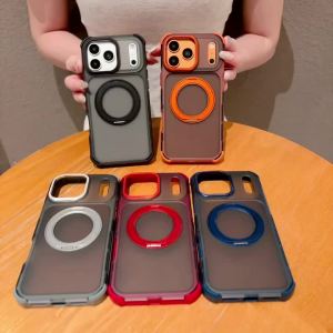 Heavy Duty Shockproof Magnetic Stand Case For Samsung Galaxy S26 Plus S25 S24 Ultra Wireless Charging Translucent Frosted Cover