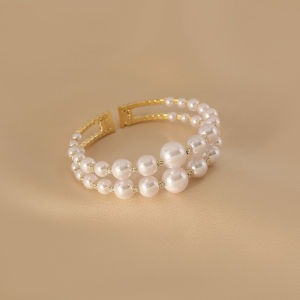 Fresh out Pearl Hand Bracelet Womens Open Design High-End Feeling Elegant Jewelry Fashionable New Arrival Summer 2022