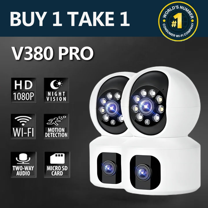 BUY 1 TAKE 1 V380 Pro CCTV Camera Connect Cellphone Dual Lens Outdoor ...