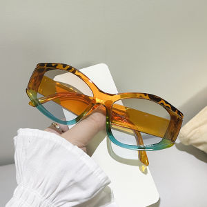 JN IMPRESSION แว่นตากันแดดประสิทธิภาพเต็มเฟรมเฟรมขนาดใหญ่แว่นตากันแดดตกแต่งกาแฟน้ำแข็งตัดกันทรงพิเศษใหม่