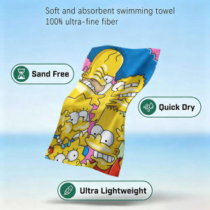 Beast Kingdom | Cartoon character Simpsons Quick Drying Beach Towel Ultra Lightweight Fast-drying Super Absorbent It is a must-have item for sum