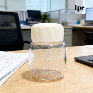 1/2PCS Small Glass Water Bottles with Lid 200ML Portable Cute Mini Cylindrical Leak Proof Water Cup Student Drinking Bottle