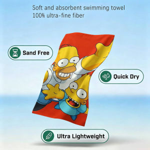Beast Kingdom | Cartoon character Simpsons Quick Drying Beach Towel Ultra Lightweight Fast-drying Super Absorbent It is a must-have item for sum