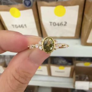 Huitan Exquisite Oval Yellow CZ Women Rings Newly Trendy Dainty Finger Accessories Unique Attractive Charm Romantic Jewelry Gift