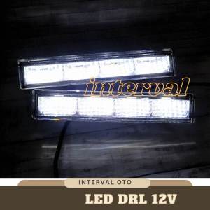 Lampu DRL 4 LED Mobil Universal Model Yaris 2014 12 Volt