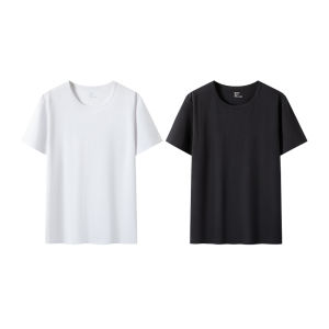 HLA | Mens Summer New Style Pure Cotton Round Neck Short Sleeve Breathable Soft Skin-friendly Home Clothes 2 Pieces Set