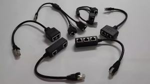 Splitter Adapter USB 1 to 2 Network Connector Dual LAN Ethernet Socket Extension Plug Cable Suitable for Cat5 Cat5e Cat6 Cat7