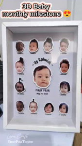 3D Baby Milestone – Personalized A4 size / Monthly Milestone