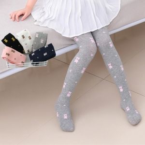 2Pcs/set Kids Tights For Baby Girls Spring Autumn Cute Bear Cotton Knitted Toddler Pantyhose Children Skinny Leggings 1-7Years