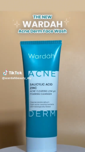 (HALAL CLEANSER) Wardah Acnederm Salicylic Acid Zinc Acne Clearing Low pH Foaming Cleanser 100ml/50ml