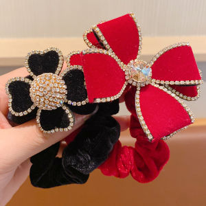 High Elasticity Red Butterfly Knot Hair Ties for Women Durable Hair Bands Childrens Hair Bands Chinese Zodiac Year Accessories