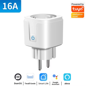 Kebidumei | KEBIDUMEI Tuya Smart Plug EU 16A/20A AC100-240V Wifi Smart Socket Power Outlet Alexa Google Home Voice Control Smart Life APP
