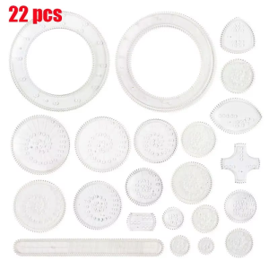 21/22pcs Creative Interlocking Gears Wheels Spirograph Drawing Toys Set Montessori Education Geometric Ruler Drawing Accessories