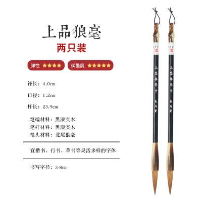 Chengzhutang Pure Weasels Hair Writing Brush Set Calligraphy Only Professional Master Medium Medium Regular Script Chinese Painting Classy Regular Script Semi-Cursive Script Cursive Book Beginner Pure Weasel Hair Beginner High-End Writing Brush Gift Box