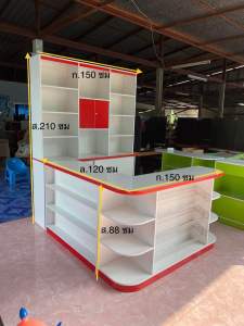 ชุดเคาน์เตอร์ร้านค้า ชุด 150 เซนติเมตร หนึ่งชุดมีสามหลัง ฟรีขนส่งใน 40 กิโล