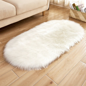 GUANGMANZHI | Luxury Long Fleece Carpet Oval Sheepskin Imitation Simple Modern Solid Color Rug