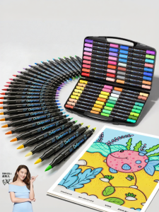 MPRINCE | Double Headed Double Color Washable Non-toxic Student Art Pen