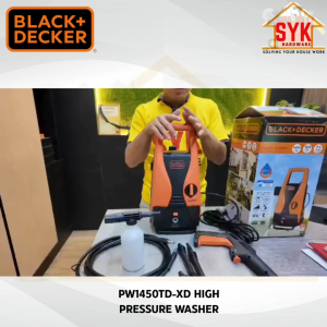SYK Black Decker PW1450TD-XD High Pressure Cleaner Pressure Washer Machine Water Jet Mesin Cuci Kereta Lantai Free Gift