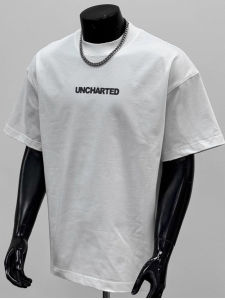 New 2025 American Style Mens T-shirt Pure Cotton Short Sleeve Heavyweight Loose High Street round Neck Letter Print Casual Top