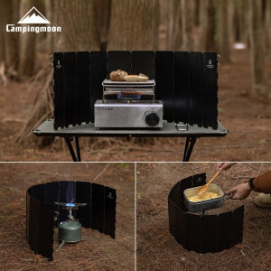 CAMPINGMOON Aluminum Alloy Wind Deflector Stove Head Stove Wind Deflector Folding Portable Mini Picnic Camping Equipment
