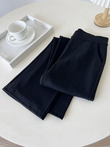 High Waist Flared Pants Womens Spring Autumn Slimming Black Long Legged Horse Hoof Bottoming Trousers Versatile Casual Pants