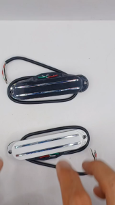 Pickup Gitar Elektrik Tunggal Single Coil Hot Rails Twin Blade White