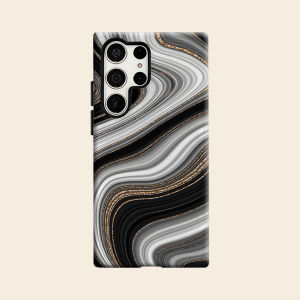 Black Gold Fluid Luxury Fashion Full Lens Protective Case for Samsung Galaxy S26 S25 S24 A56 A36 Plus Ultra