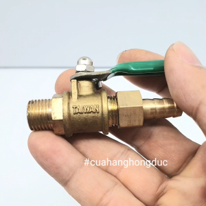 Van Bi Khóa Hơi Khí Nén 1/4 (13mm) Ren Trong/Ren Ngoài Đồng Thau