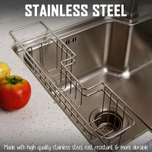 Sponge Gloves Basin Shelf Holder Organiser Stainless Steel Kitchen Sink Drainer Rack Home Declutter Organizer