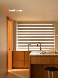 Electric Adjustable Sheer Roller Blind for Bathroom Bedroom Living Room