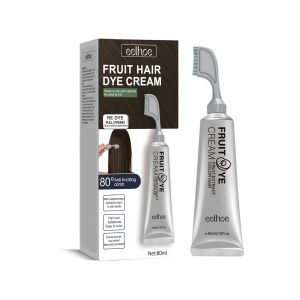 Eelhoe ยาย้อมขนผลไม้คงทนปกคลุมผมสีเทาขาวบำรุง3สีอ่อนโยนดูแลเส้นผม80มล.