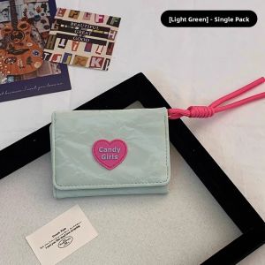 2025 New Lightweight Small Wallet for Women Fresh Design Foldable Coin Purse Student Childrens Leather Wallet Card Holder