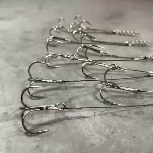RoseWood Corkscrew Stinger Rig Fishing Hook Double Sharp Treble Hooks Pike Bass Fishhook High-Carbon Steel For Soft Lure Tackle