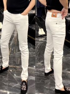 Summer Denim Men 2024 New Arrival Internet Hot Fashion Brand White Business Casual Ankle Banded Pants European Goods Silm Pants