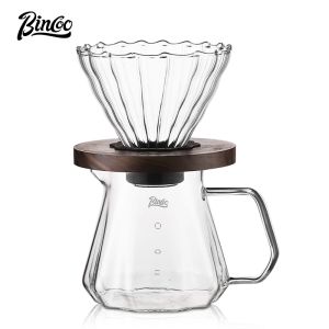 BINCOO Hand-brewed Coffee Pot Set Coffee Dripper Set Coffee Sharing Pot Filter Cup Extraction Filter Long Spout Pot Coffee Utensils 500ML