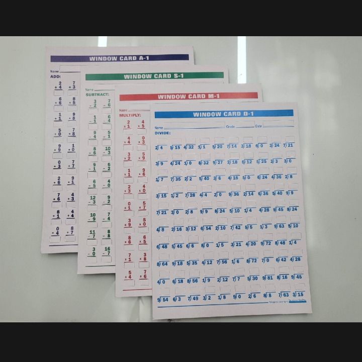 Window Card Math Kit Window card MAth 50pcs. per pack | Lazada PH