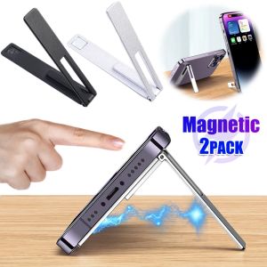 Universal Magnetic Phone Kickstand Ultra-thin Folding Desktop Cellphone Holders for Apple Iphone Samsung Xiaomi Tablets Stands