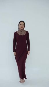 New Fashion Stretch Islamic Inside Dress Robes Inside Fancy Dress Inner Dress French Stylish Modesty Islamic Dress WY56