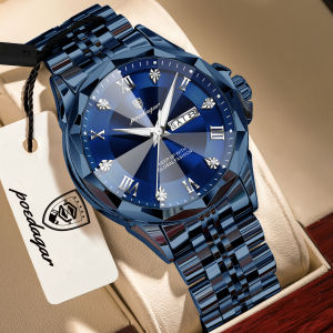 POEDAGAR | POEDAGAR Fashion Luxury Men Watch Top Original Waterproof Luminous Date Week Man Wristwatch Stainless Steel Quartz Mens Watches