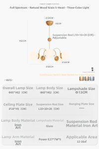 French Vintage Style Simple Eye-Protecting Glass Molecule Chandelier