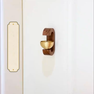 Japanese Style Self-adhesive Doorbell Magnetic Brass Wood Door Bell Home Door Decor Room Wind Chimes