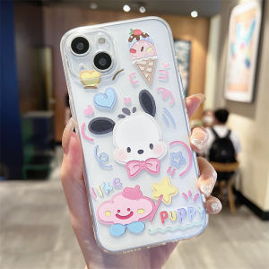Cute Kitty Cat Cartoon Silicone Phone Case for  14Promax 13KatieCat 12Pro Couple Womens Style 11PachaDog 16Soft 7Set 15U