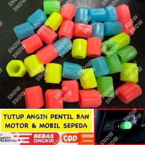Tutup Angin Roda Ban Mobil Pentil Motor Sepeda Universal Glow In The Dark