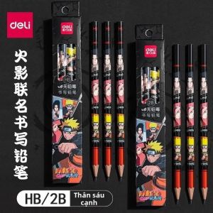Bandai | Bộ Bút Chì Hình Lục Giác Chủ Đề Naruto - Loại 2B & HB Viết Êm Văn Phòng Phẩm Dùng Cho Văn Phòng & Học Tập Hàng Ngày