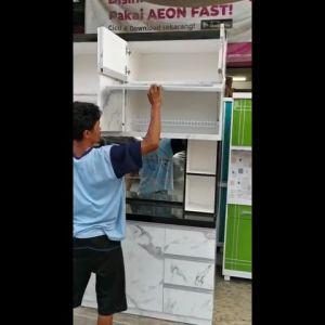 (FREE ONGKIR) Lemari Piring  / Rak Sayur/ Lemari Sayur/ Rak Piring FULL HPL 4 Pintu