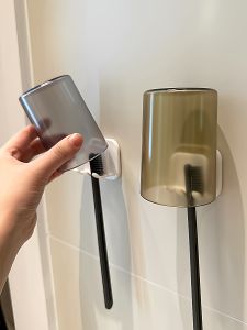 Giá Để Bàn Đánh Răng Và Ly Đựng Nước Súc Miệng Gắn Tường Không Cần Đục Lỗ Giá Để Đồ Dùng Vệ Sinh Cá Nhân Kiểu Nhật Bản Phổ Thông